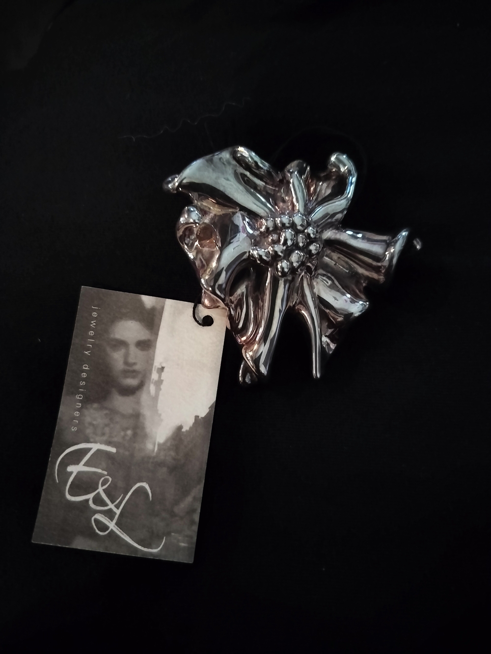 E&L Sterling Silver Electroformed Brooch Made In Israel